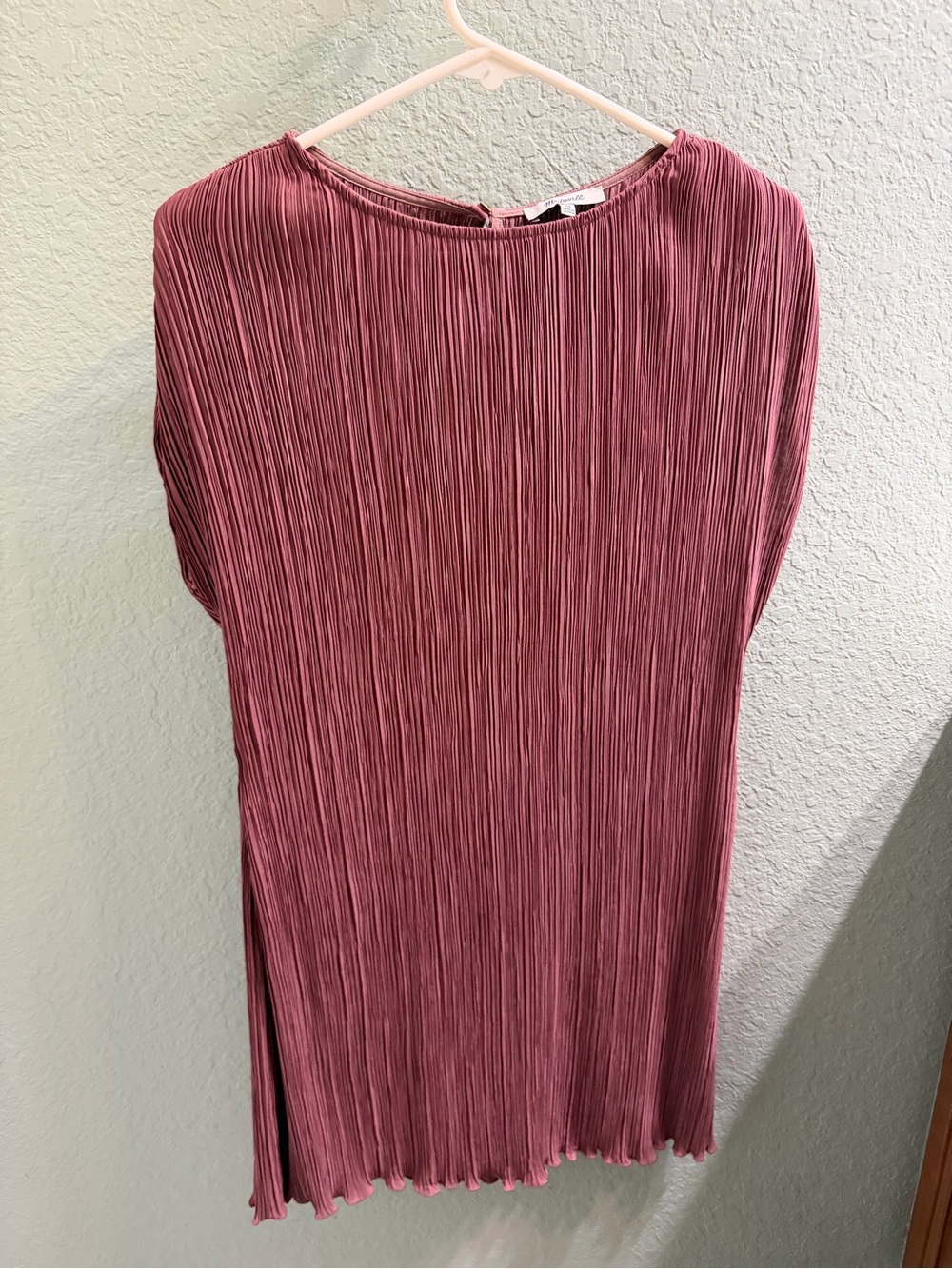 Madewell Pleated Midi Dress in Mauve Pink